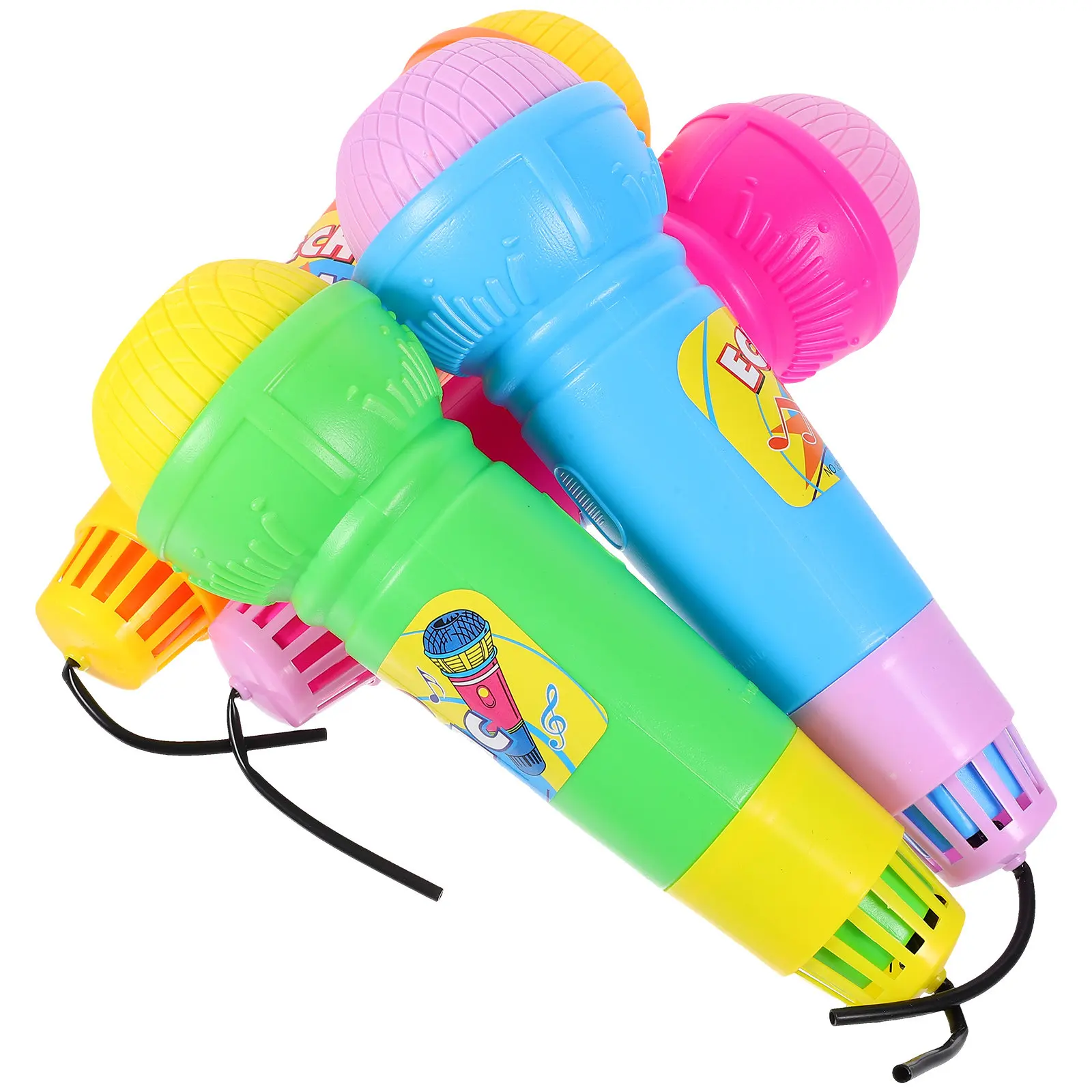 

4Pcs Echo Microphone Playthings Lightweight Portable Kids Karaoke Props for Party Performance Educational Children Gift