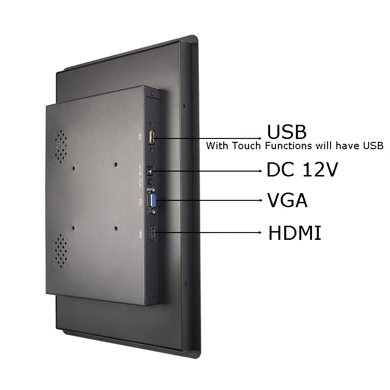 Venda quente 10.1 Polegada 16:10 1280x800 caixa de metal industrial resistive/capacitivo vga hdmi monitor do computador da tela de toque