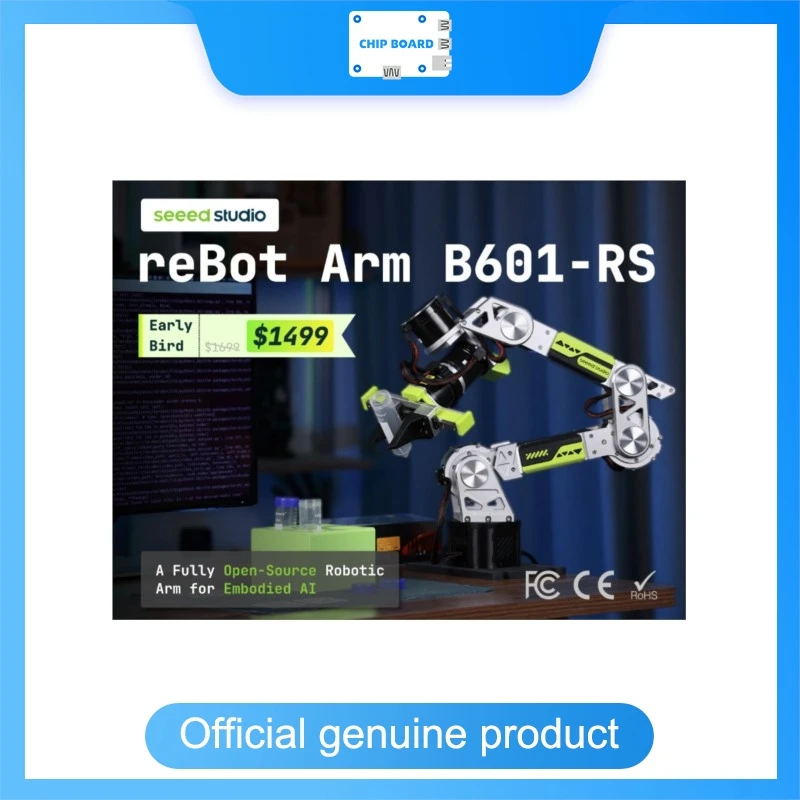 Seeedstudio reBot Arm B601-RS Robotic Arm Kit with Gripper, Assembled AI Manipulator Platform (Power Supply Not Included)