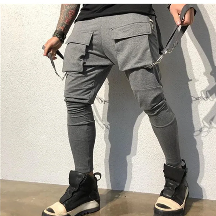 Cargo Pants Men Long Pant Solid Casual Regular Pockets Slim Fit Straight Trousers Zipper High Waist Autumn Winter 2024