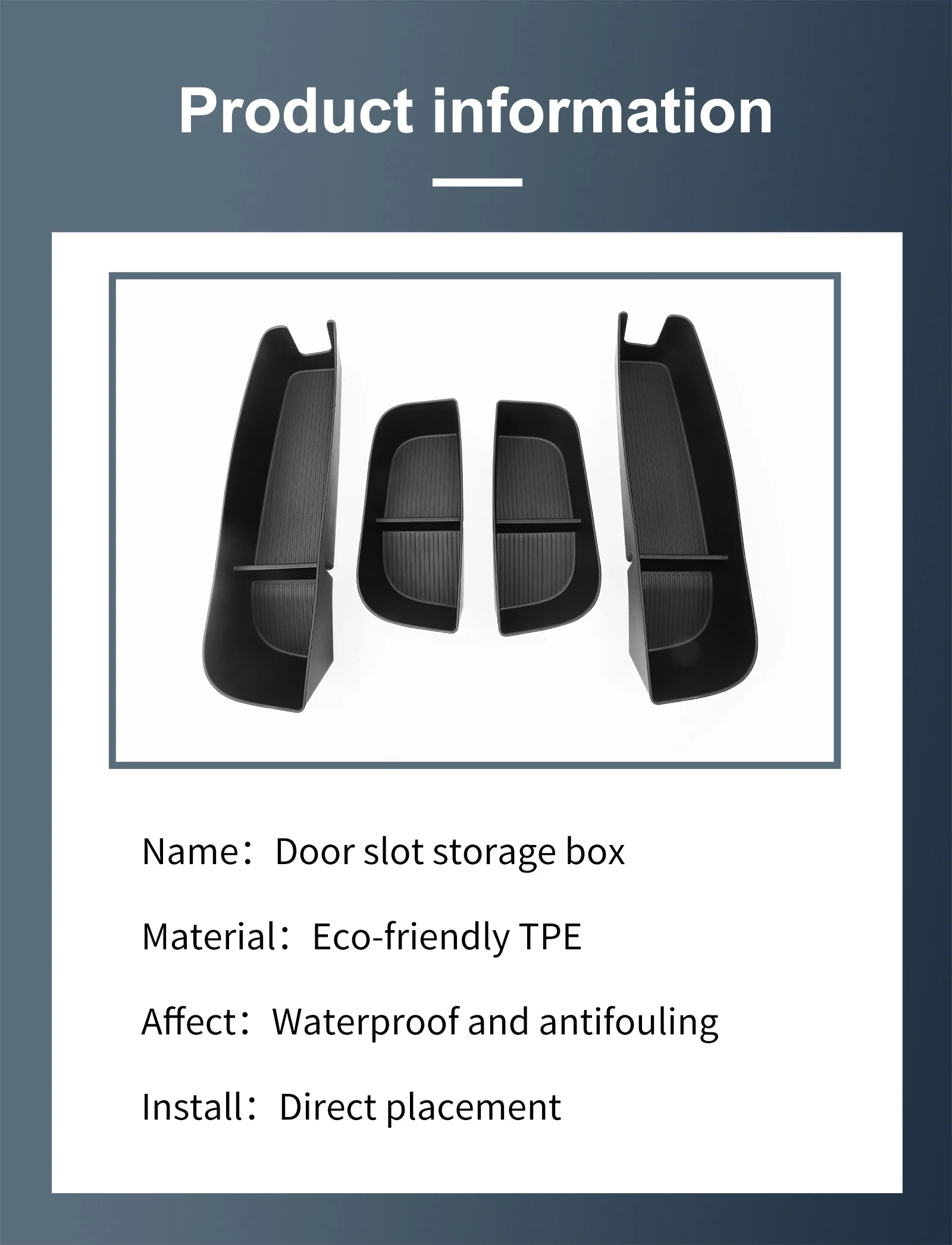 LUCKEASY für Xpeng G6 2023 2024 Auto-Türseiten-Aufbewahrungsbox Auto-Zubehör TPE Vordertür-Fach Anti-Schmutz Aufbewahrungsorganizer – Detail 10