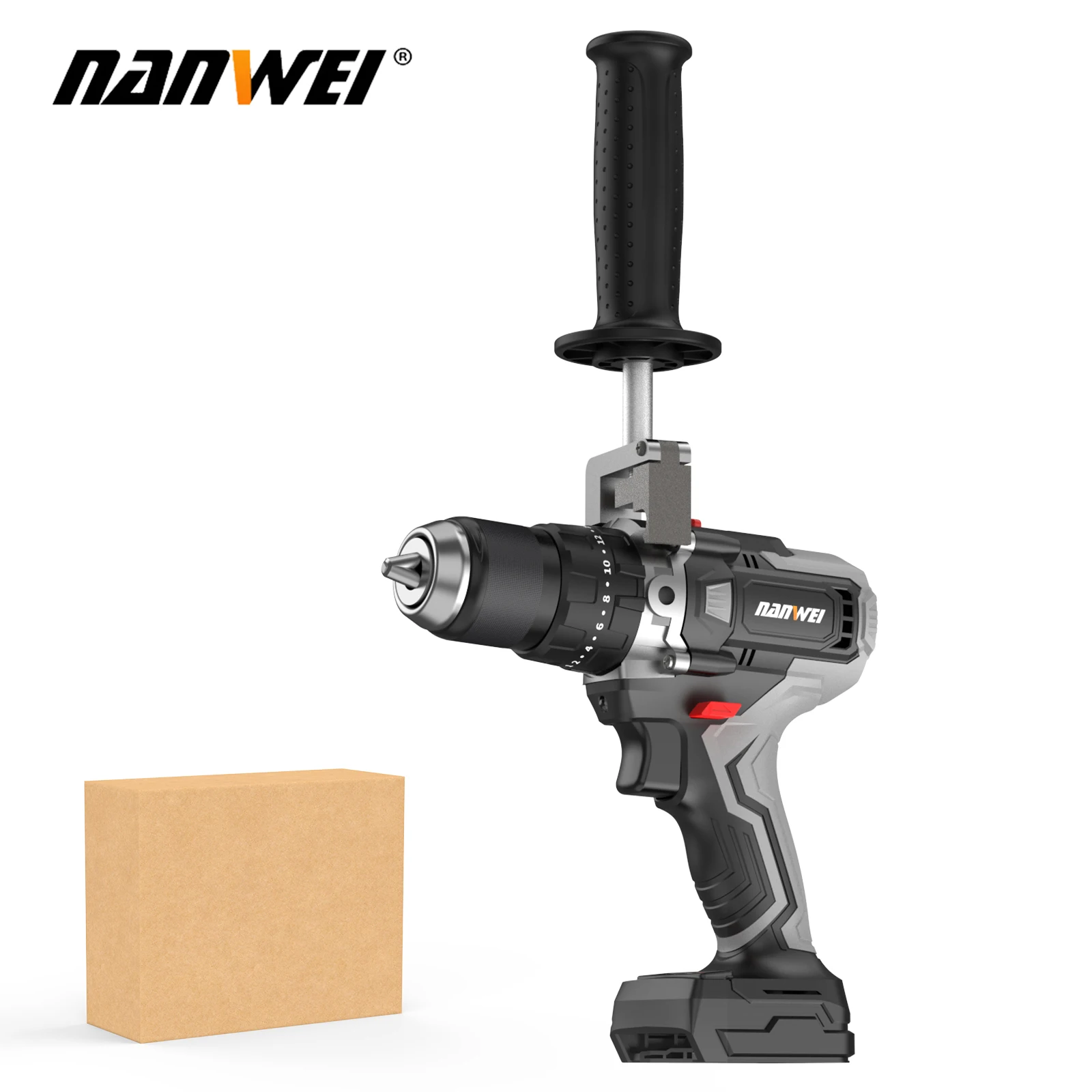 Бесщеточная литий-ионная дрель NANWEI, ударная дрель 200 нм, беспроводная отвертка 13 мм, сверлильный патрон, ледовая дрель для рыбалки