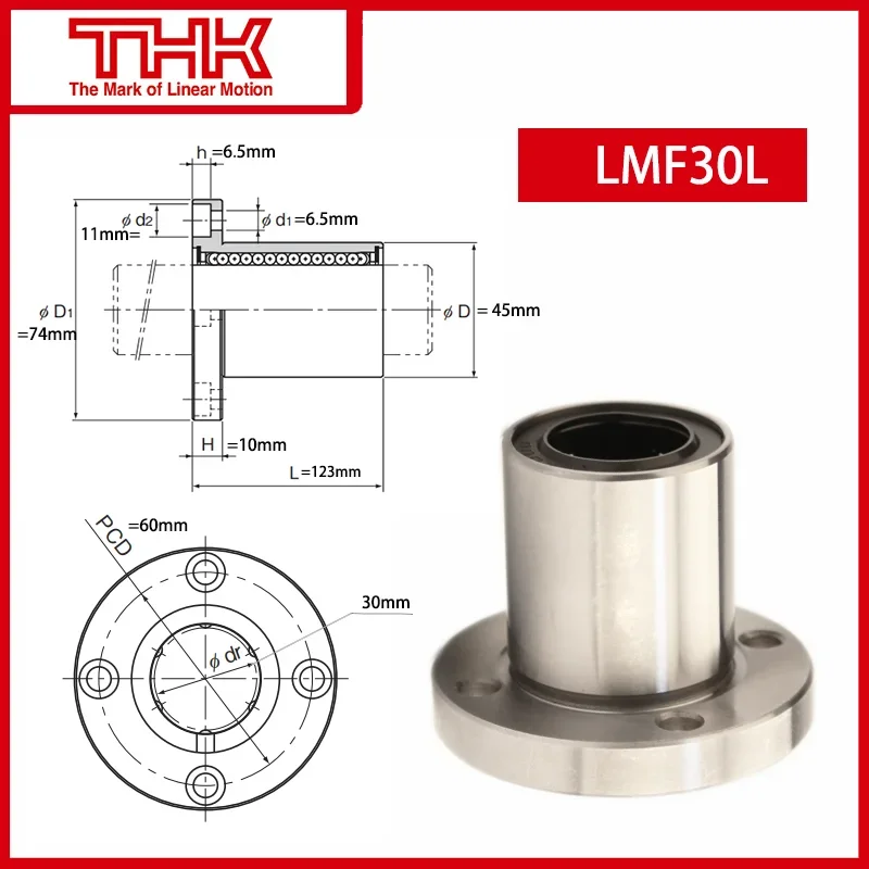 Original New THK linear bushing LMF LMF30L LMF30LUU linear bearing