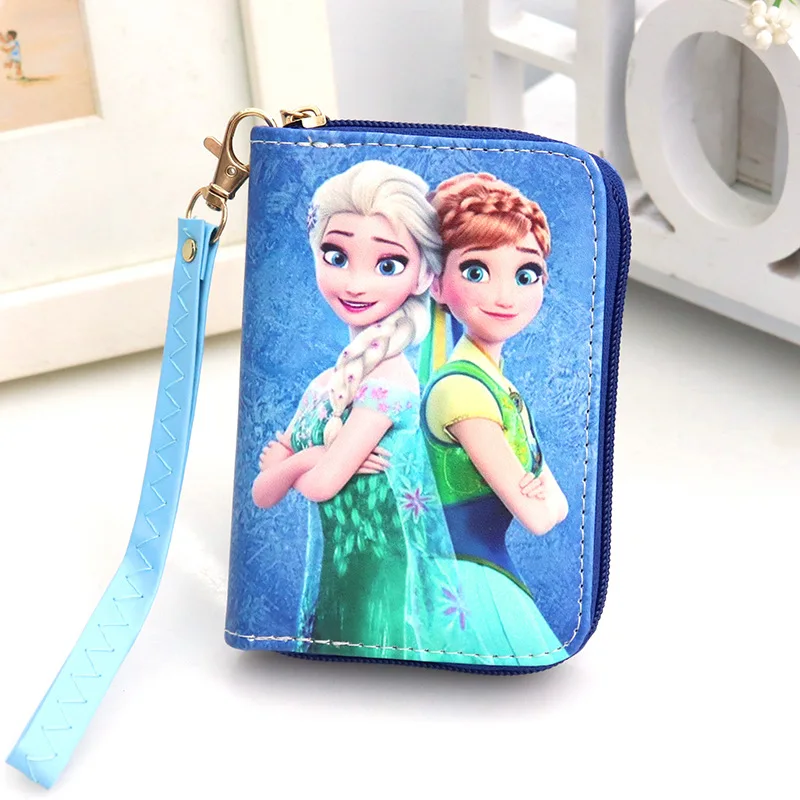 Kawaii Frozen Elsa Girls Wallet Cartoon Disney Princess Anna Charm Woman Money Storage Bag Kids Toy Birthday Gifts Fashion