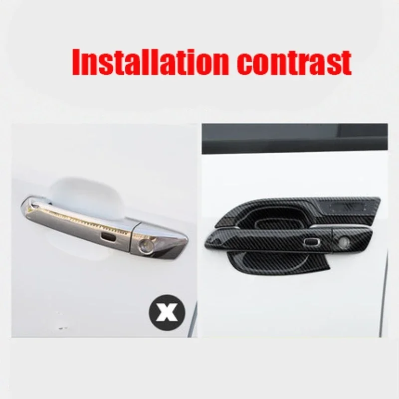 For Isuzu D-MAX DMAX 2021 2022 2023 ABS carbonfiber  Side Door Handle Cover Trim Door Bowl Sticker Protector Accessories