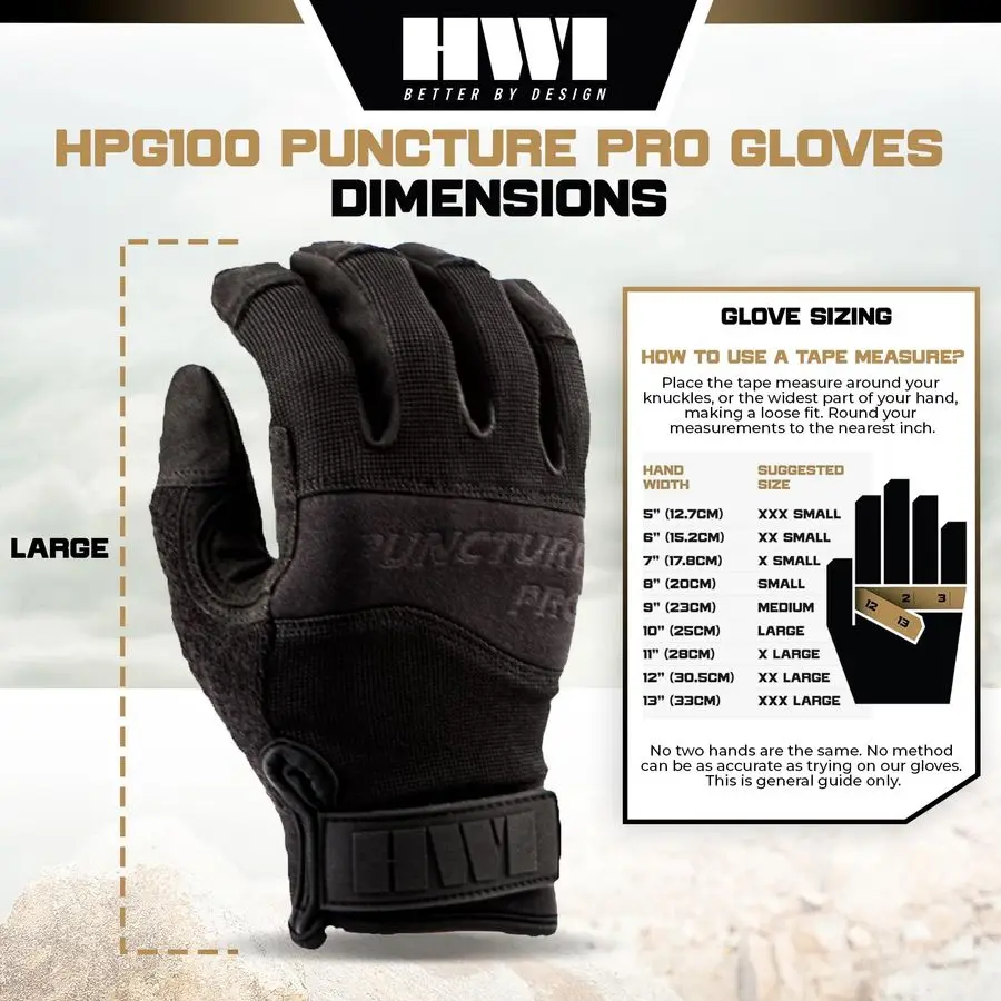 Gear HPG100 Puncture Pro Duty Glove CutResistant, Hypodermic Needle Protective, Touchscreen Capable