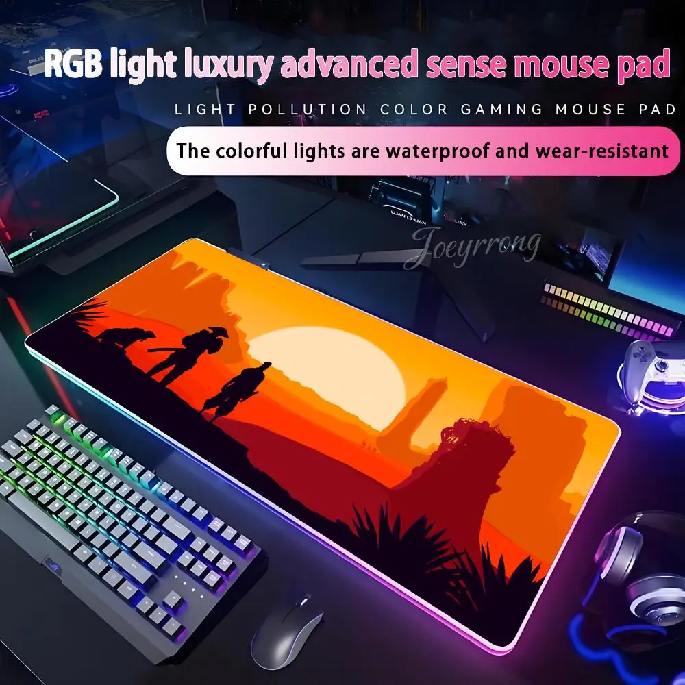 

Коврик для мыши Kenshi RGB, расширенная игровая клавиатура, семь цветов, светодиодные коврики, большие, 1000x500 мм, XXL, геймер