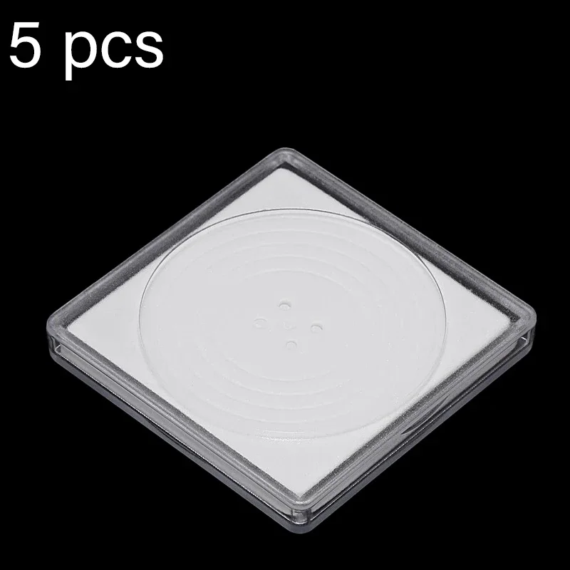 

5 PCS 16mm-40mm Small Round Coin Collection Boxes Capsules Container Coin Transparent Gaine Display Plastic Square Coin Holder