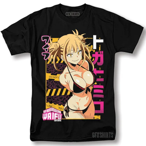تي شيرت Himiko Toga Anime تي شيرت ريترو ياباني كارتون مانغا جرافيك للرجال والنساء
