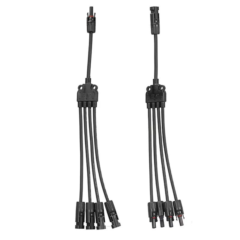 1to4 PV connector Y type parallel connection solar panel system waterprrof connector Branch Two pieces Solar Cell Connect Plug