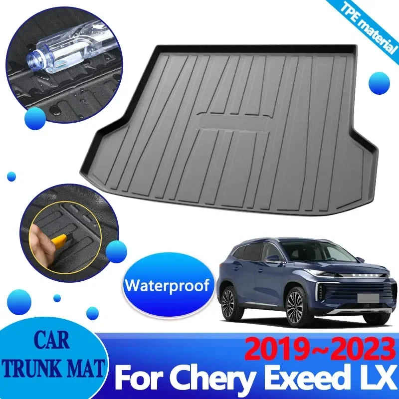 

Car Trunk for Chery Exeed LX 2023 Accessories 2019~2023 TPE Material Trunk Floor Mats Cover Anti-dirty Carpet Liner Storage Pad