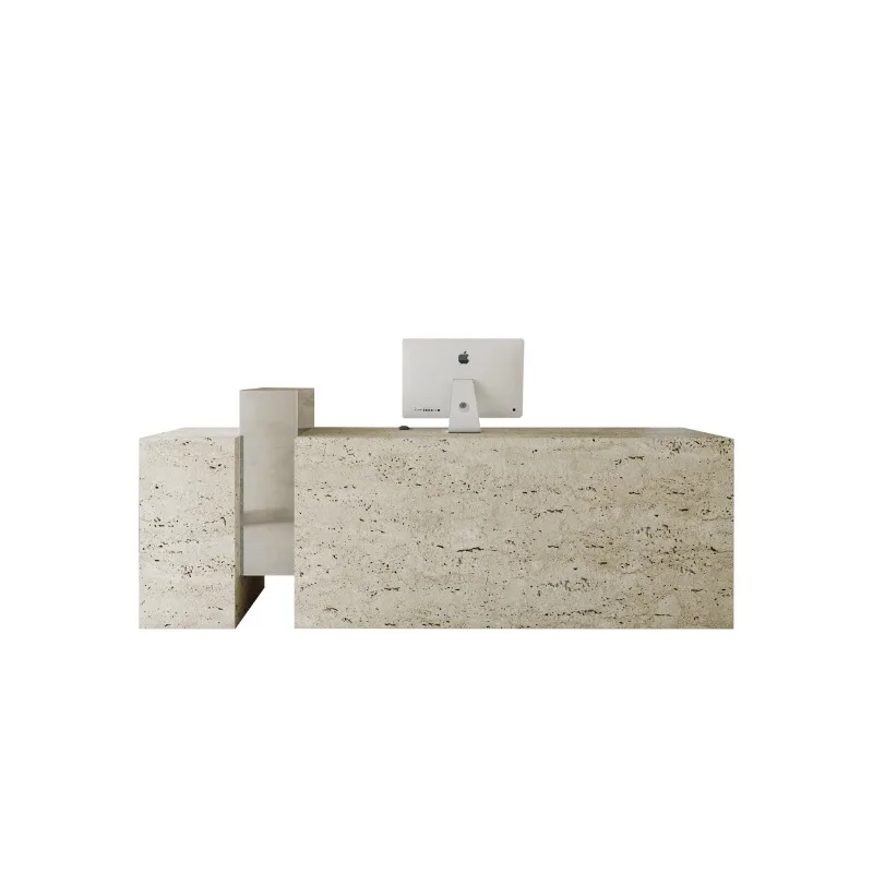 Reception Counter Cosmetics Small Table Reception Beautician Counter Desk Shops Travertine Receptionist Desk Office Furniture
