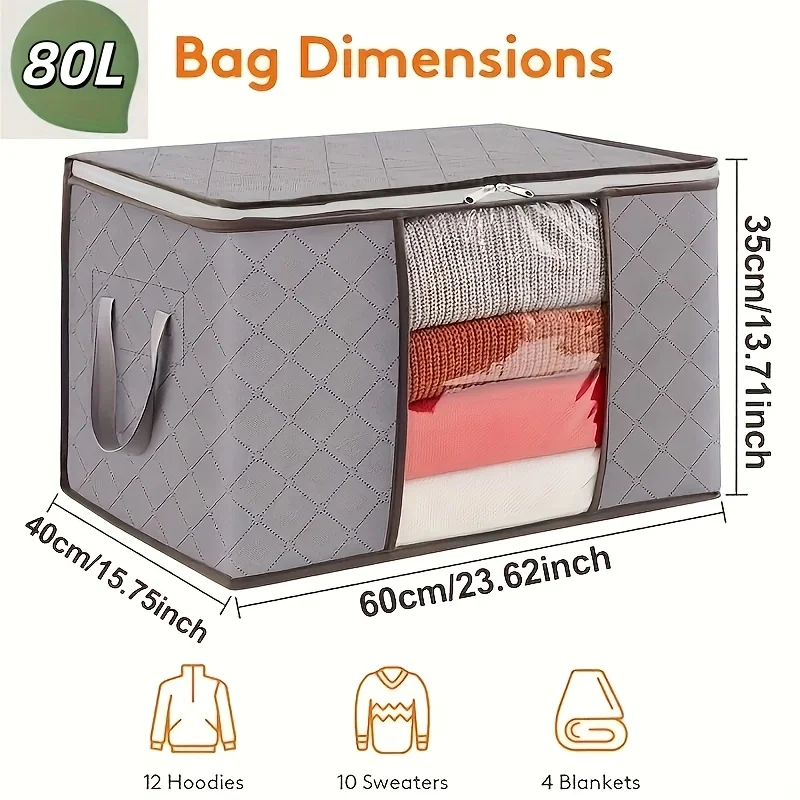 6pcs Extra Large Storage Bag, Wardrobe Season Change, Clothes Storage Bag