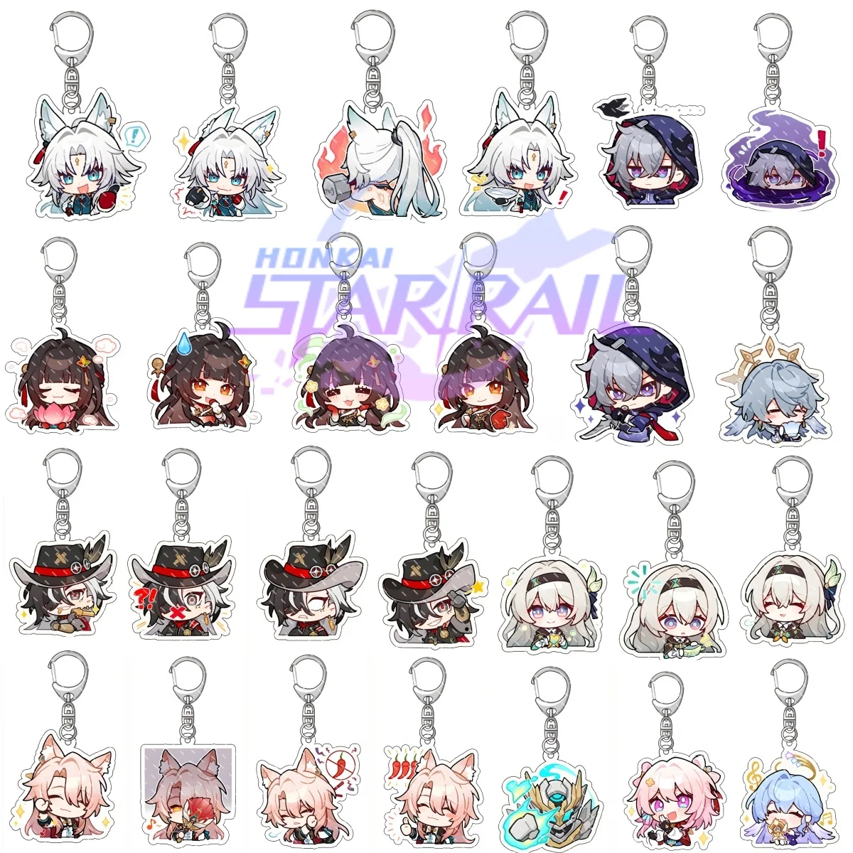 Nuovo Honkai: Star Rail Boothill Fei Xiao Moze Jiao Qiu Portachiavi Gioco Simpatico Cartone Animato Anime Ciondolo Portachiavi Zaino Gioielli Regalo