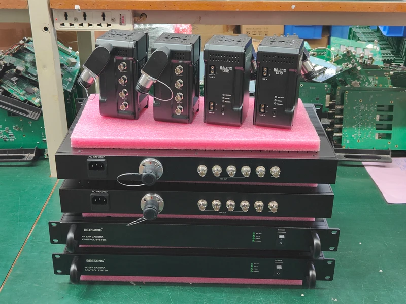 HO-LINK BS-E12 Fiber Optic Transceiver Converter SMPTE Connector AC 100-240V Power 3-Year Warranty