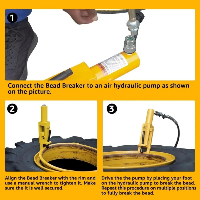 プロシリーズ OTR ジャイアント油圧タイヤビードブレーカーセット - 5ピース リム25-51インチ 10000PSI プライバー ビード緩め用 車両工具