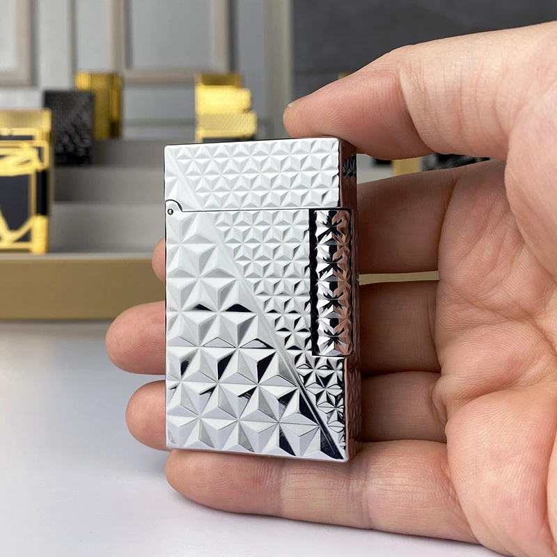 

New vintage Lighter Bright Sound brass shell windproof gas lighter for cigarette men's gift