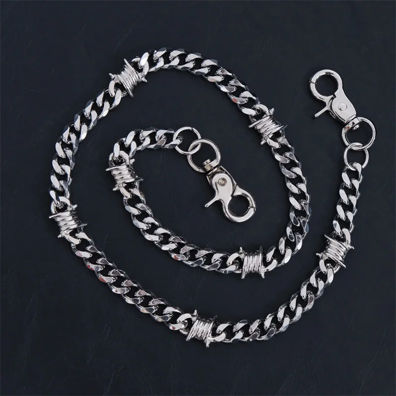

Stainless steel thorn pants chain, key chain, hip-hop punk Cuban chain, men's waist chain, jeans accessory chain