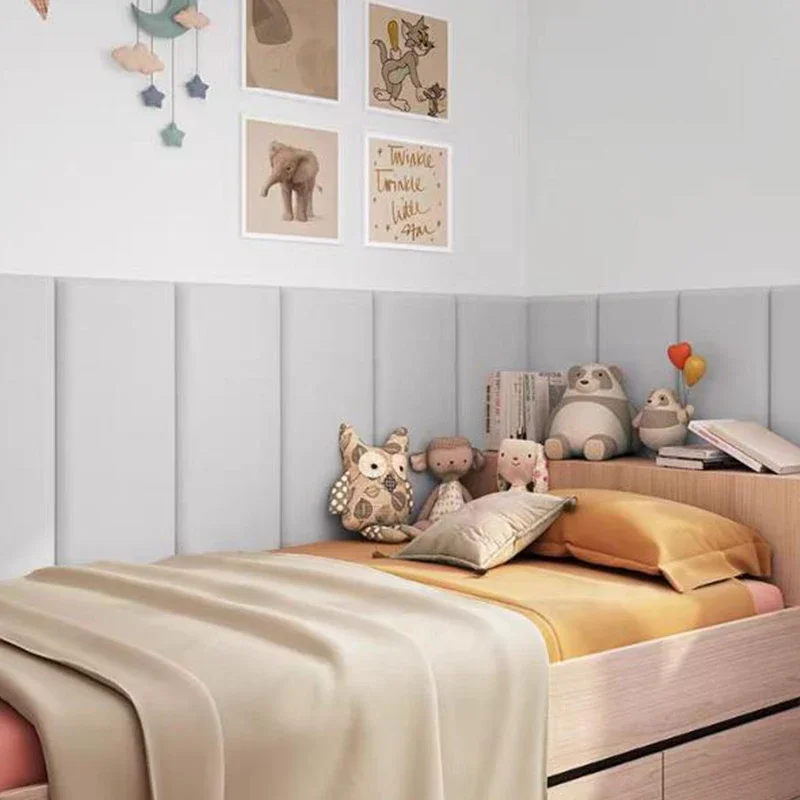 5Pcs/Set 3D Wall Stickers Bedside Soft Thicken Anti-collision Wall Panels Self-adhesive Soft Bag Tatami Headboard Decor Wall Pad