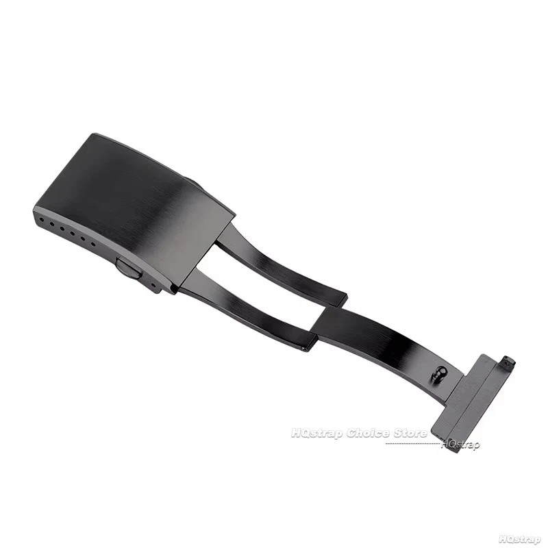 Verlängerte, gefaltete, solide Uhrenschnalle für Seiko 18 mm, 20 mm, 22 mm, silberfarbener Doppeldruck-Sicherheits-gefräster Verschluss, Edelstahl-Uhrenarmbandverschluss