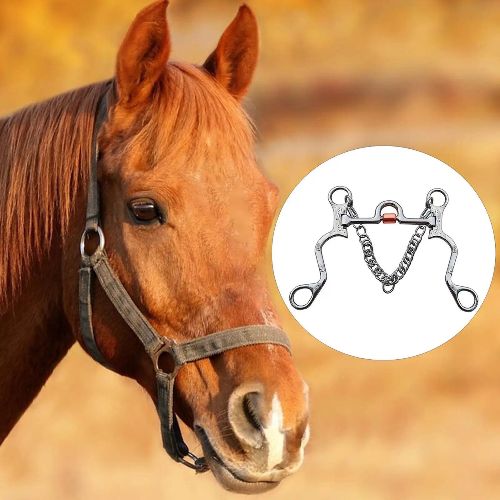 Stainless Steel Horse Bit Copper Mouth for Horse Training Mouth Length Silver Mouth Length 120mm