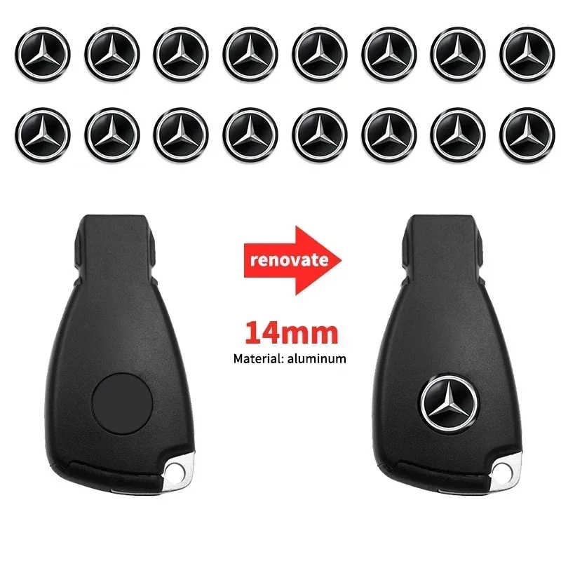 

Mercedes Benz AMG CLA W206 W220 W211 W212 W210 W221 W222 Accessories Car Remote Key Sticker Aluminum Emblem Decoration Decal