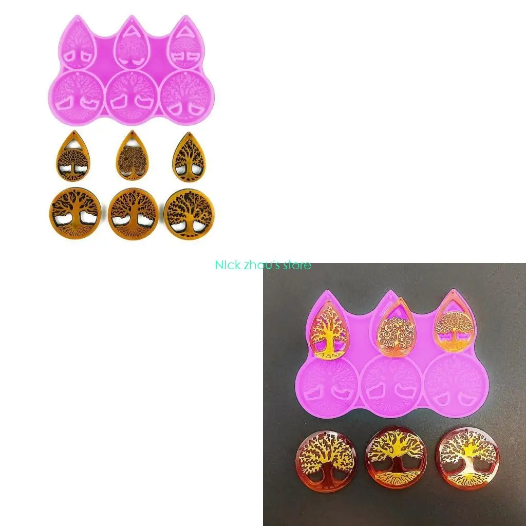 

E15E Jewelry Casting Molds,Silicone Pendant Resin Molds Epoxy Resin Casting Mold for Earring Keychain Making