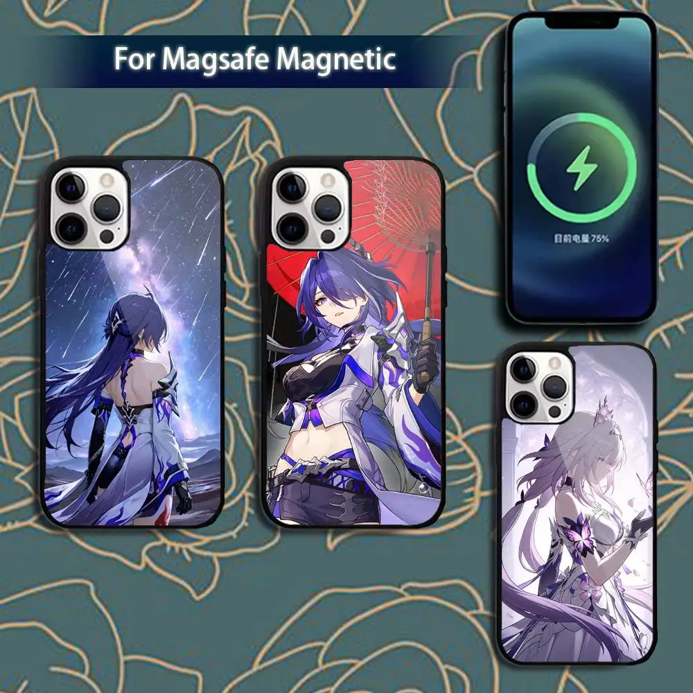 

Acheron H-Honkai Star R-Rail Phone Case For iPhone17,16,15,14,13,12,11,Pro,Max,Plus,Mini,Magsafe,Magnetic Wireless Charging Case