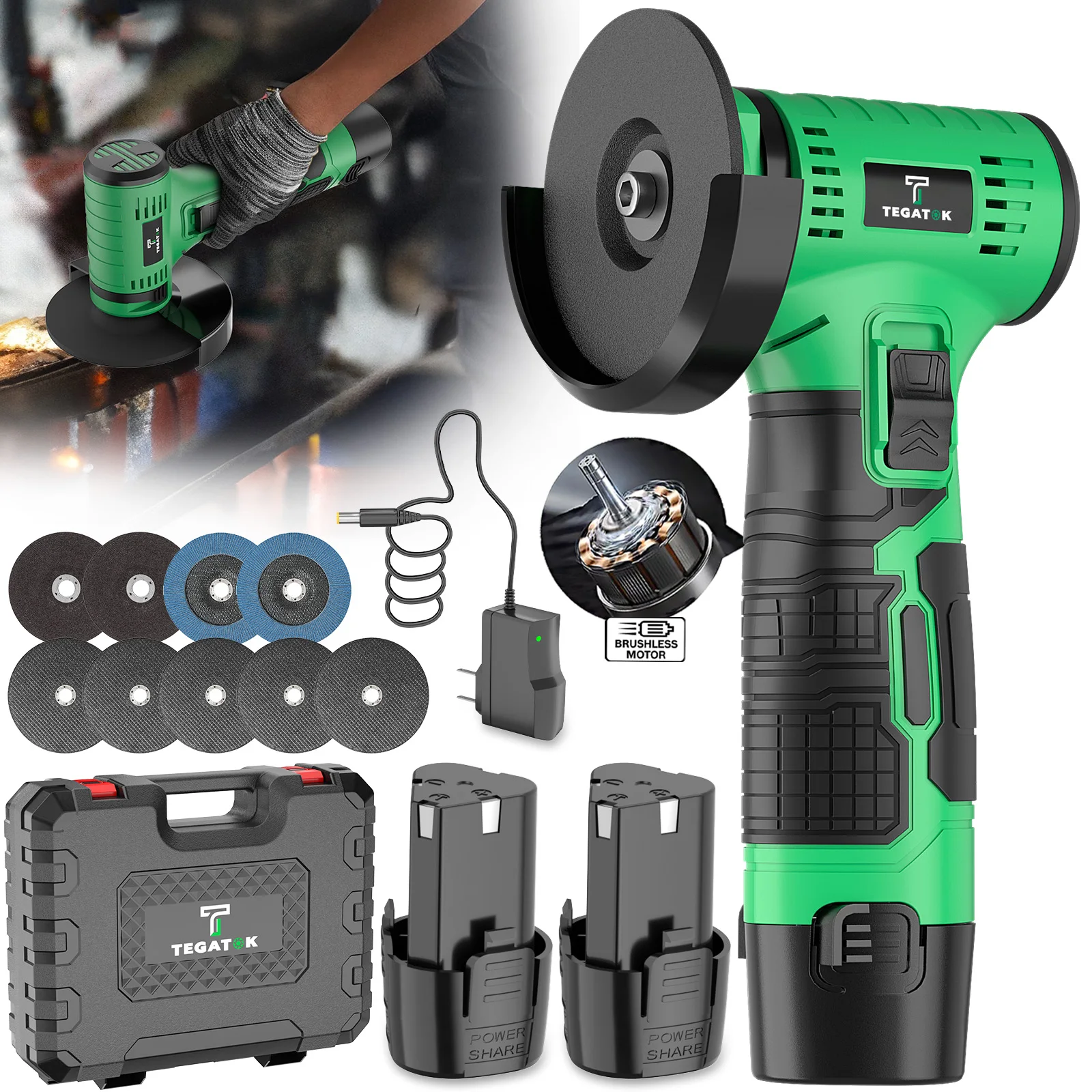 Amoladora angular eléctrica de 20000RPM, herramienta de pulido, Mini máquina cortadora portátil inalámbrica, batería recargable de 12V