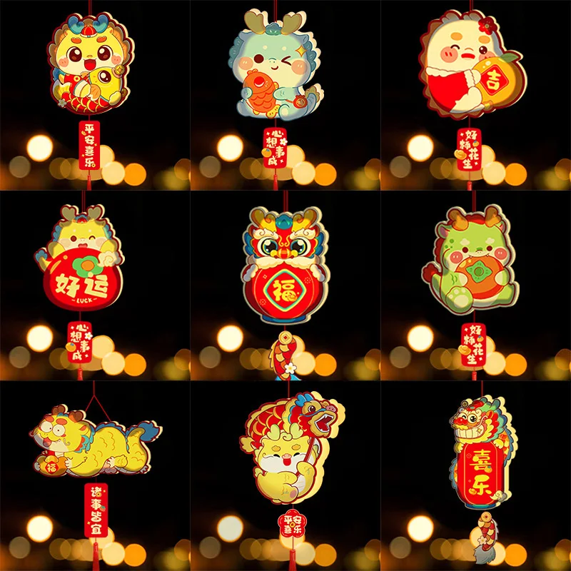 Chinese New Year Lantern Decoration 2024 DIY Chinese Traditional Dragon Lunar Year Light Lantern Spring Festival Lantern Pendant