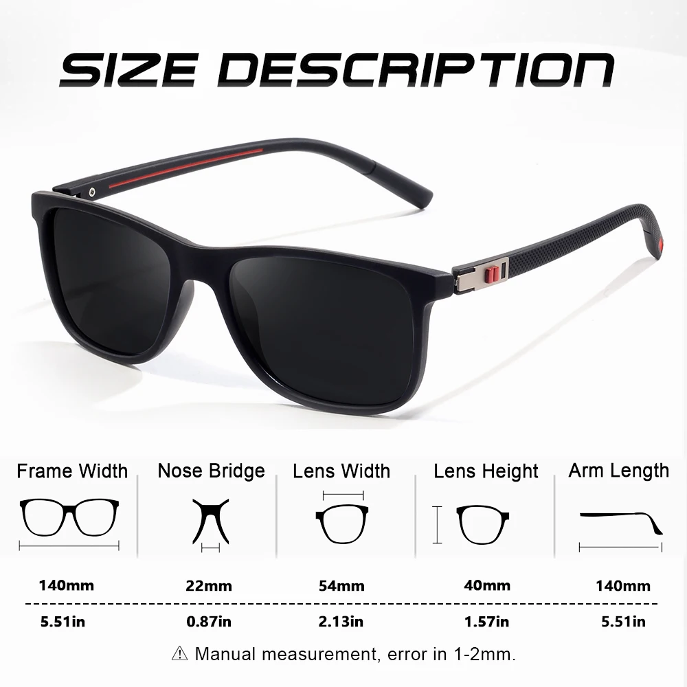 CRIXALIS Occhiali da sole polarizzati quadrati per uomo e donna Pesca Corsa Ombra antiriflesso UV400 lentes de sol hombre