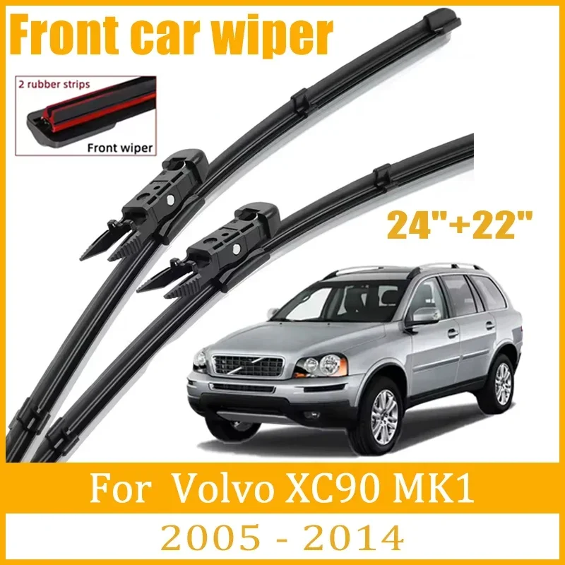 

For Volvo XC90 MK1 2005-2014 2006 2007 2008 Wiper Front Wiper Blades Windshield Windscreen Window Brush 24"+22" Car Accessories