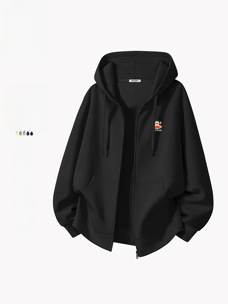 

M Hooded Jaet Spring Autumn New Sle American Casual Monkey Mouth Sweater Cardigan Long Sve round Ne