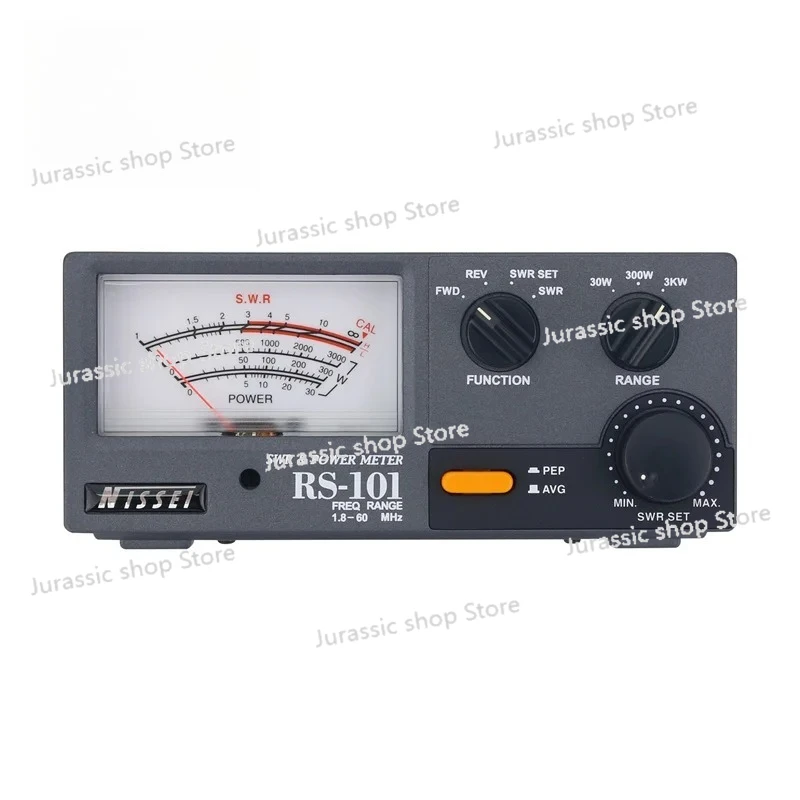 

NISSEI RS-101 1.8-60MHz SWR & Power Meter with LED Backlight and 30W/300W/3KW Adjustable for Short Wave Radio