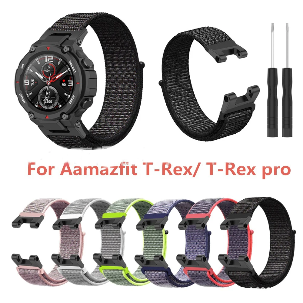 Para huami amazfit t-rex pulseira de relógio inteligente senhoras pulseira masculina para xiaomi amazfit t-rex 2 3 pro pulseira correa laço de náilon