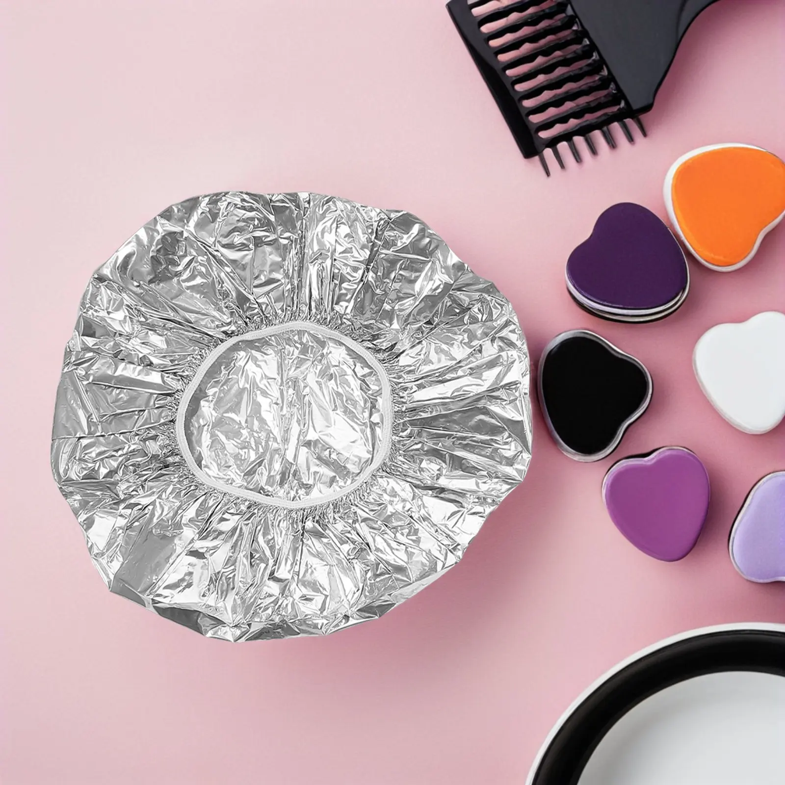 8Pcs Thermal Hair Cap Tin Foil Dye Hat for Salon Spa Deep Conditioning Hair Steaming Heat Treatment Perm Isolation Processing