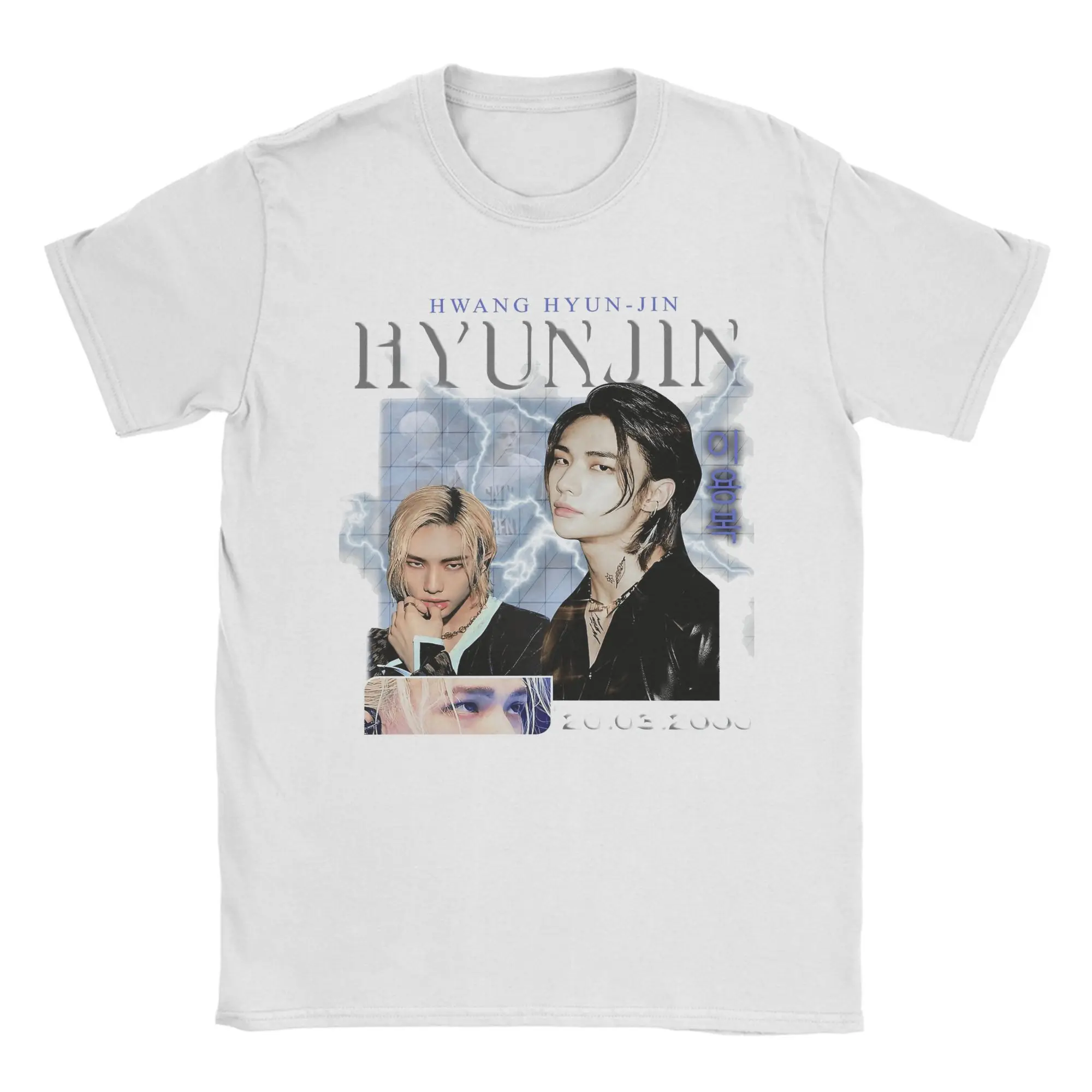 HyunJin Tシャツ メンズ 純綿 ヴィンテージ Tシャツ ラウンドネック Tシャツ 半袖 トップス ギフトアイデア