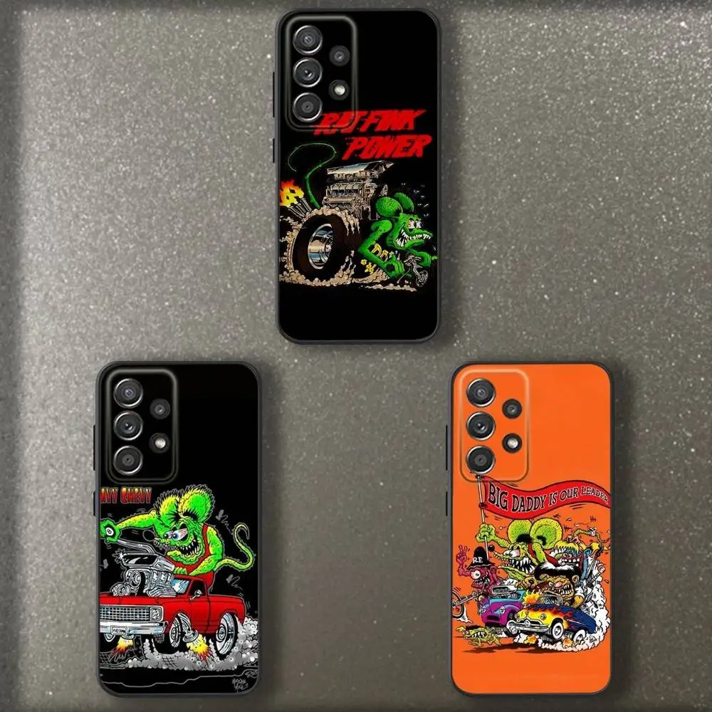 

Cartoon Surf R-Rats F-Finks Phone Case For Samsung S 25,24,23,22,30,21,10,9,Ultra,Plus,Lite,FE,4,5 G Soft Black Case
