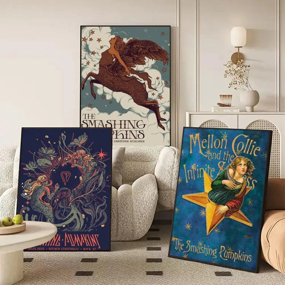Rock band The S-Smashing Pumpkins Poster Removable Wall Sticker Mural for Living Room – Art Poster Home Decoration Decal