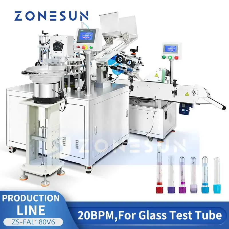 Máquina monobloque automática de tubos de ensayo de vidrio ZONESUN ZS-FAL180V6
