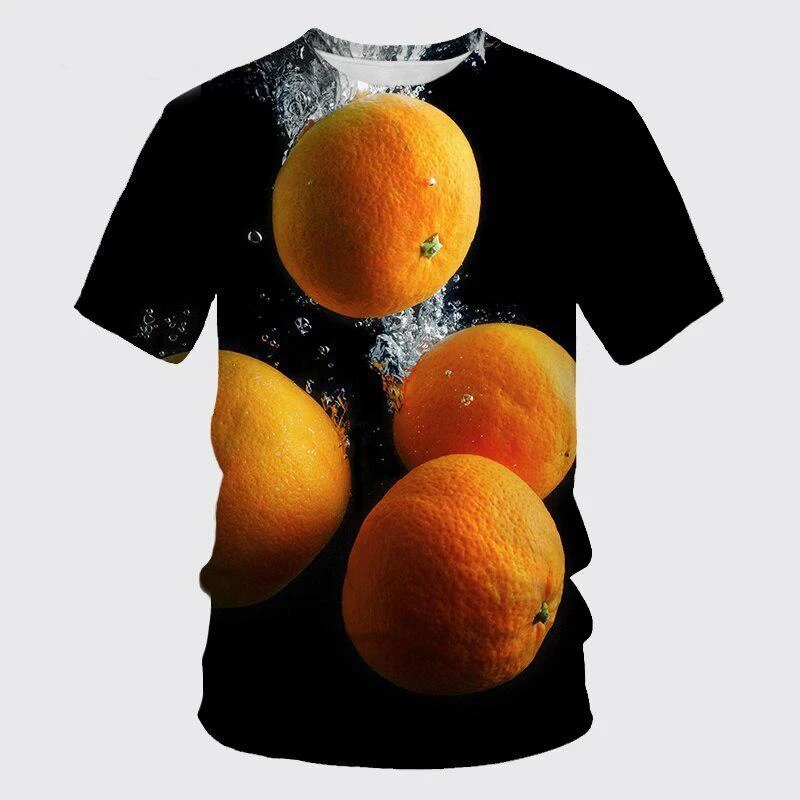 New Summer  Fresh Fruit Picture Men T-Shirts  Casual 3D Print Tees Hip Hop Personality Round Neck Short Sleeve Quick-Dry Tops