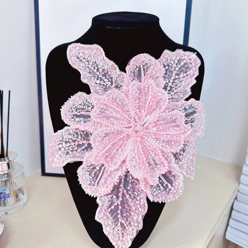 Polyester fibre Chest Flower Women's Clothing Embroidery Dress Decoration Multi-layer Sequin Children's Clothing