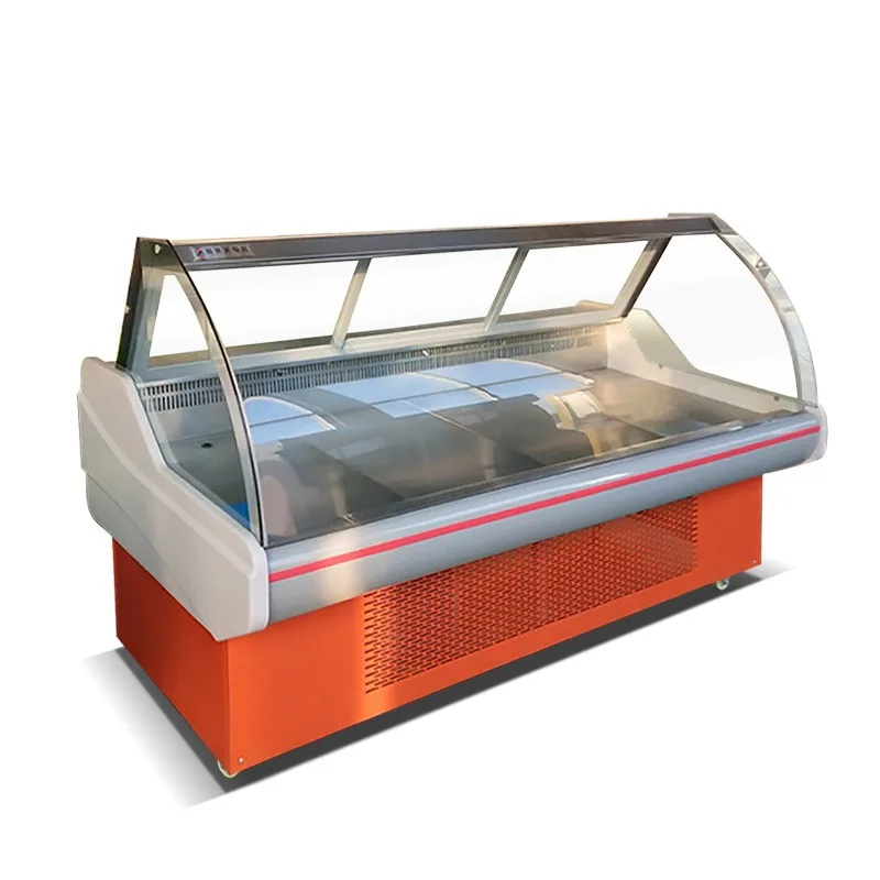Cold meat display cabinet Commercial supermarket Pork cabinet Refrigerated and fresh desktop freezer Air direct cold Fresh