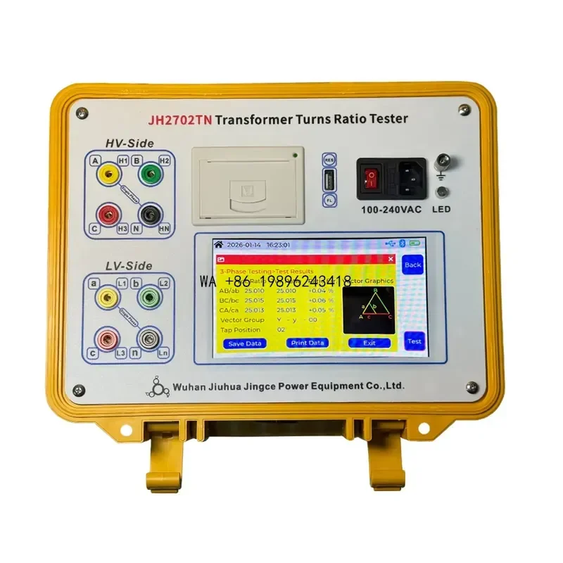 Wmwmnu NEW Large Touch Screen Three Phase Transformer Turns Ratio Tester Tap Position 99 TTR with Neutral Point Ratio Value