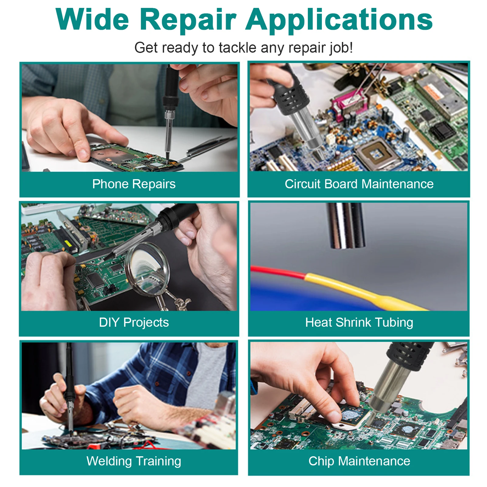 2in1 Soldering Station Hot Air Rework Station Matching Dual Digital Display Portable Electronics Repair Soldering Equipment
