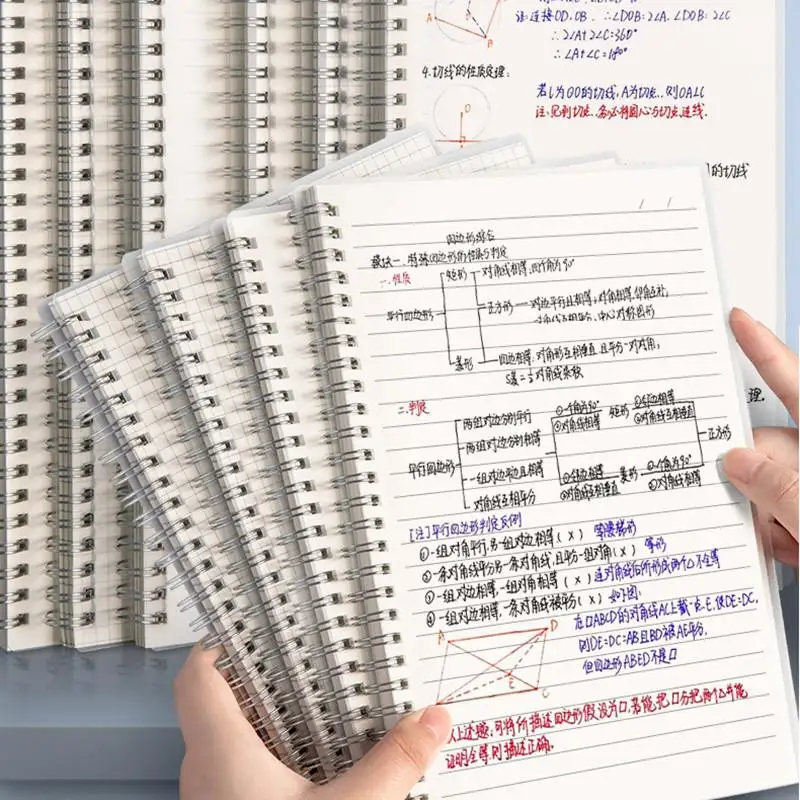 80 Sheets/ 160 Pages Square Line Notebook  A4 A5 B5 Coil Paper Journal Diary Sketchbook For School Notebook Supplies Stationery