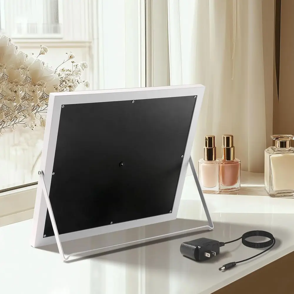 مرآة زينة مضاءة LED، 360 ° قابل للدوران، تحكم باللمس، 3 أوضاع إضاءة، 17 × 22 بوصة #5