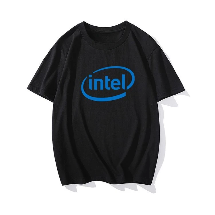 Intel Short-sleeved Intel Geek Workwear Men's Summer Round-neck Large Size Printed Half-sleeved Faith Top