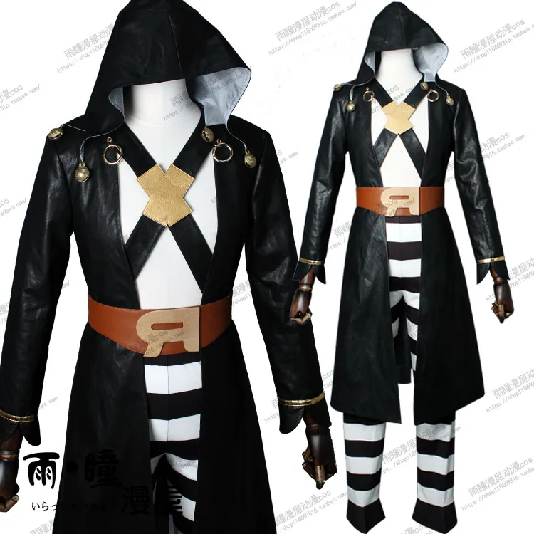 Anime Bizarre Adventure: Golden Wind Risotto Nero Black PU Uniform Cosplay Costume Halloween Suit For Women Men Outfit