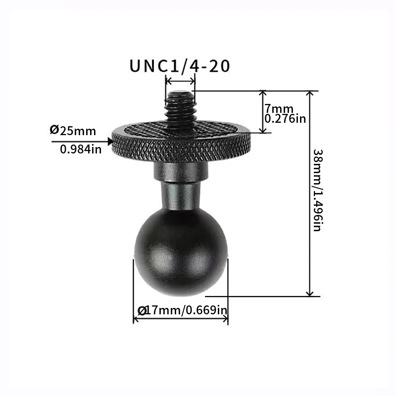 Aleación de aluminio 17mm cabeza de bola 25mm/40mm adaptador de base montaje de Clip para cámara teléfono GPS conversión y arreglar accesorios de soporte de cámara